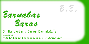 barnabas baros business card